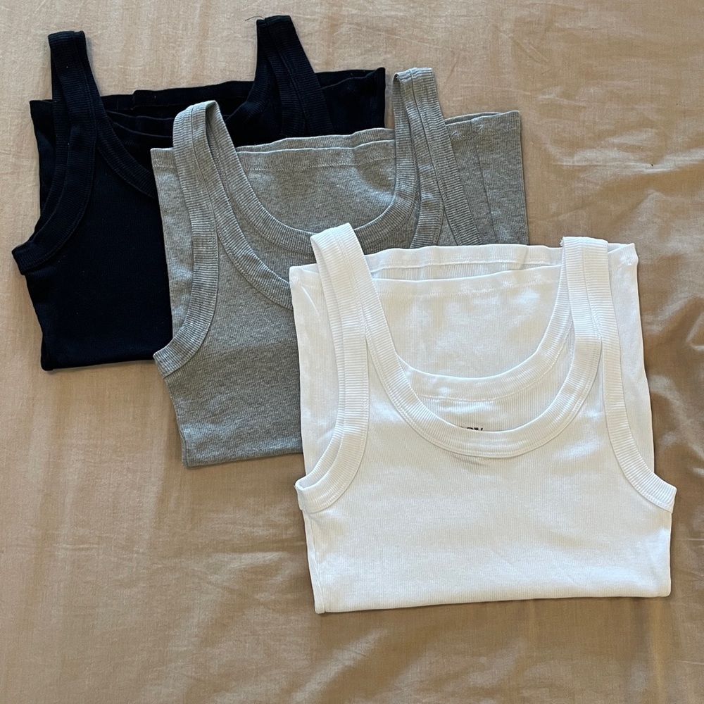 Easy Standard Rib Fitted Scoop Tank 3 Pack Size Medium